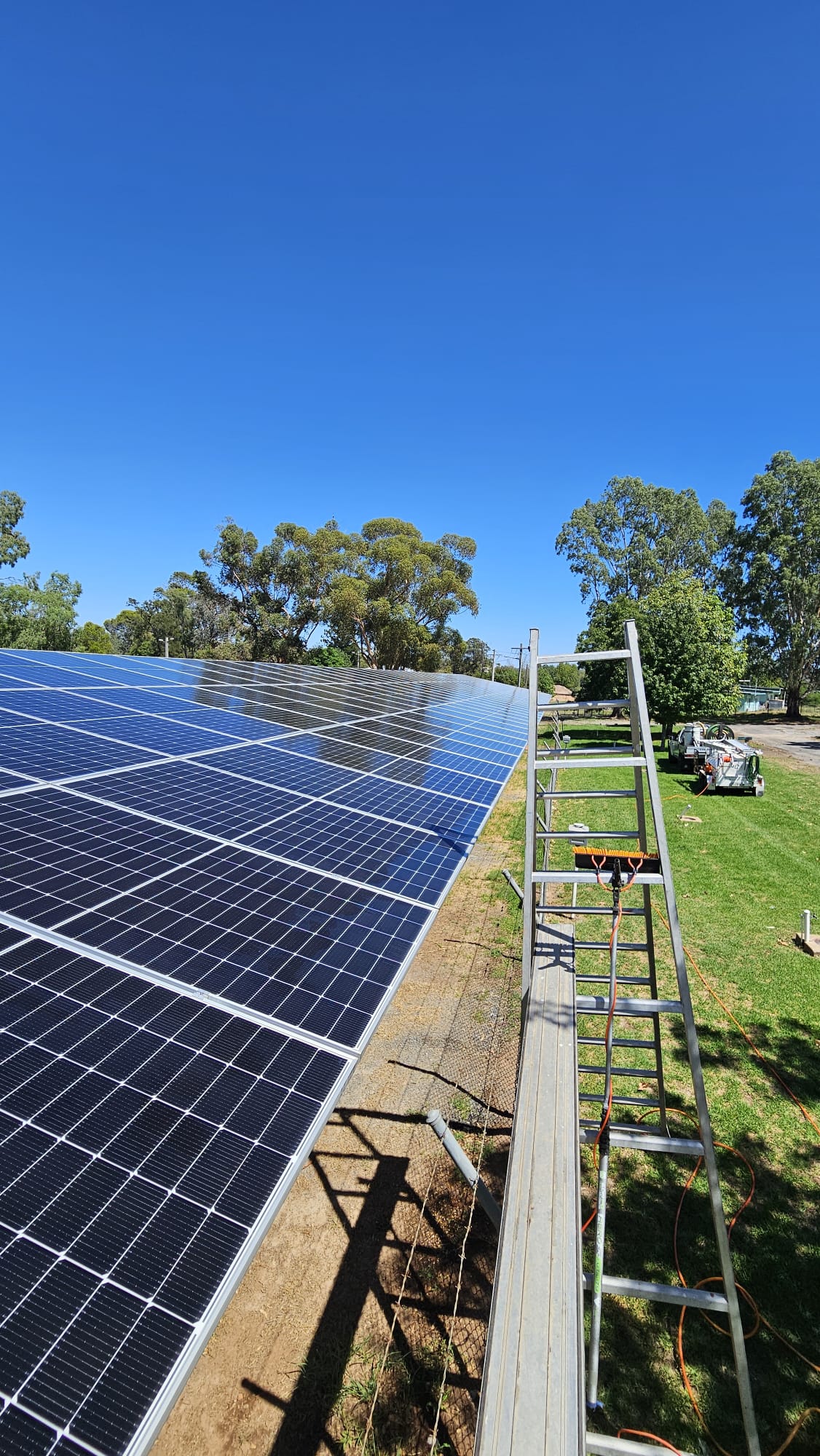 Shining solar panels solar power